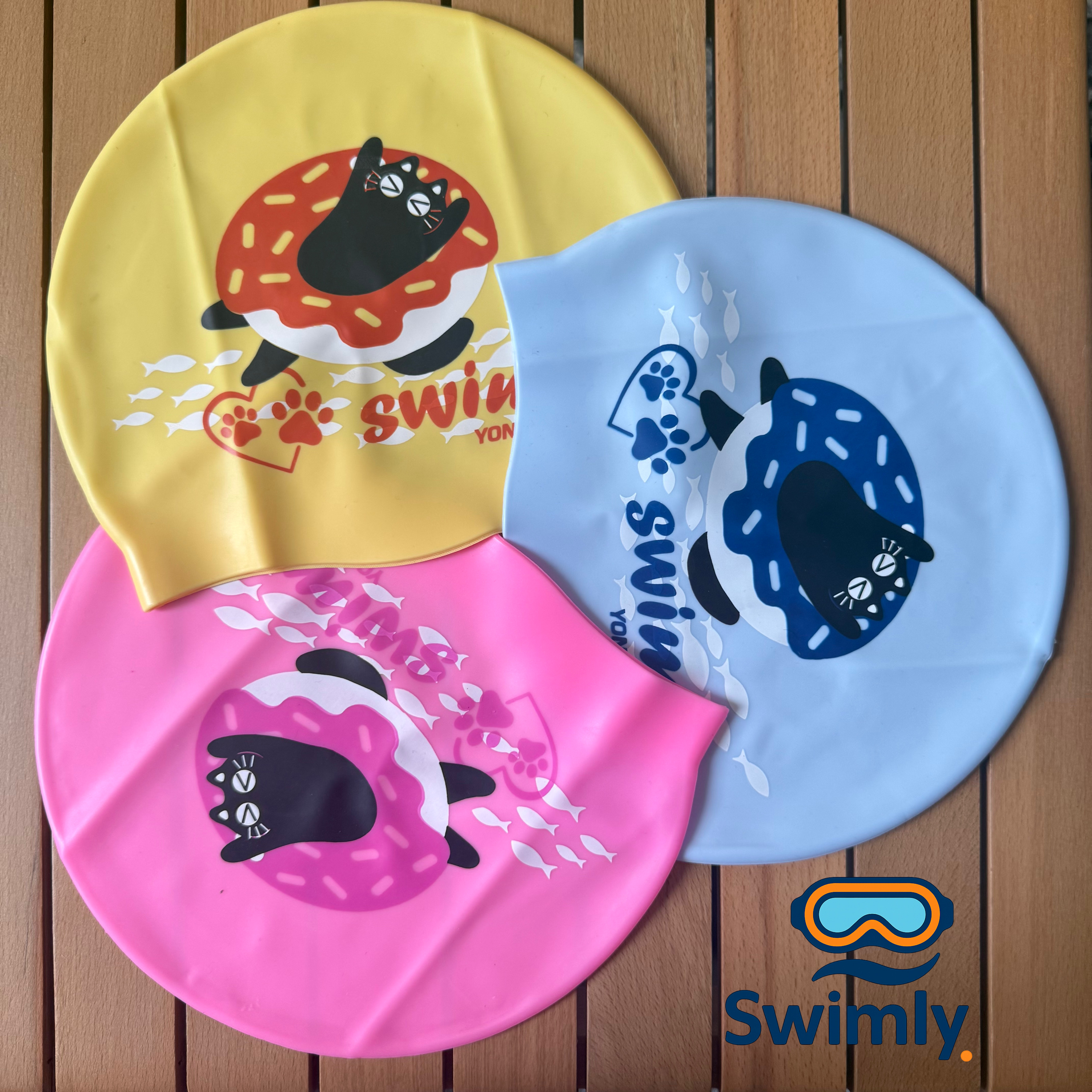 کلاه شنا سیلیکونی طرح دار گربه